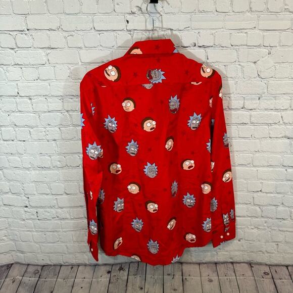 Suitmeister Rick + Morty Men’s Holiday Button Down Shirt - Picture 4 of 4